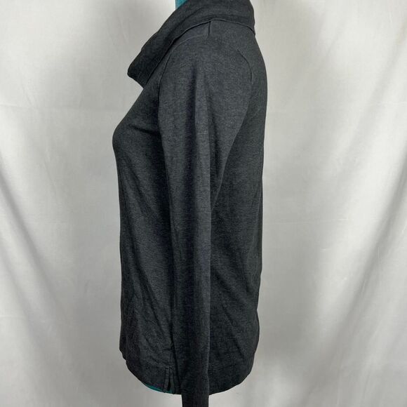LL Bean Signature Supima Cotton Cowl Neck Top (XS Regular) gray - Picture 2 of 5